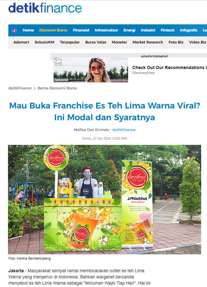 franchise minuman es teh lima warna