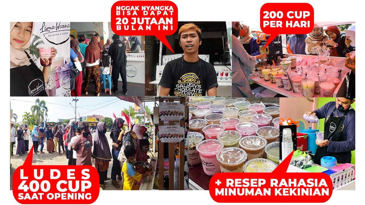Paket bisnis Minuman es teh lima warna terlaris